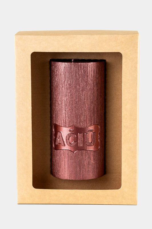 Prabangi cilindro formos žvakė „Ačiū“ su dėžute