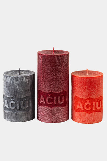 Cilindro formos kvepianti žvakė „Ačiū” 70/100 mm