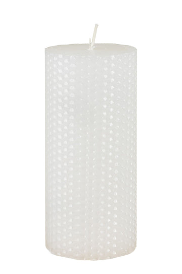 Cilindro formos LED žvakė su ornamentu