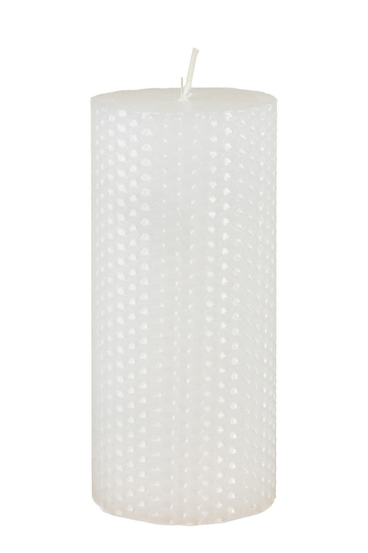 Cilindro formos LED žvakė su ornamentu