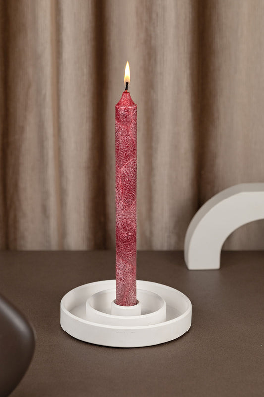 Kvepiančios stalo žvakės „Romanė” bordo spalvos - granatų kvapo (6 vnt.)