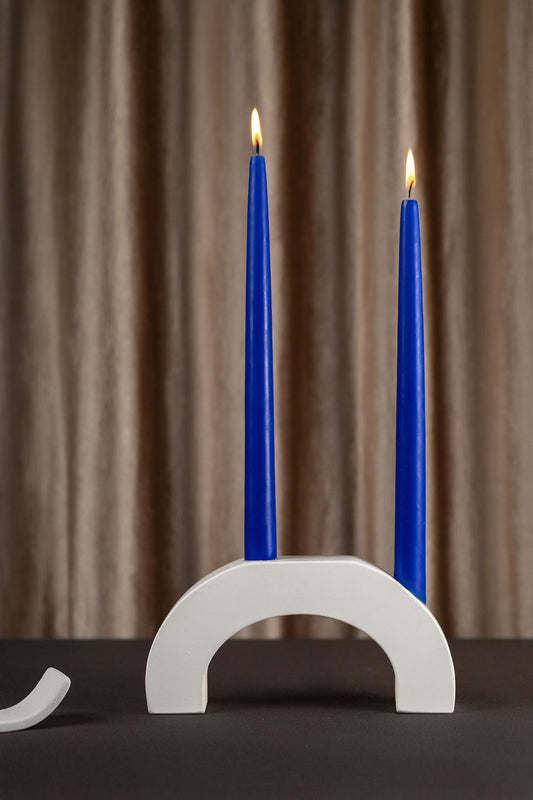 Tradicinės stalo žvakės tamsiai mėlynos spalvos (20 vnt. / 30 cm)