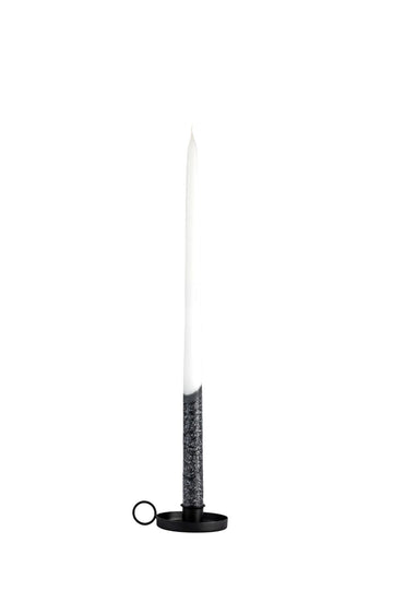 Tradicinė  žvakė dekoruota balta/juoda 42 cm (100vnt.)
