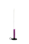 Tradicinė  žvakė dekoruota balta/violetinė 42 cm (100vnt.)