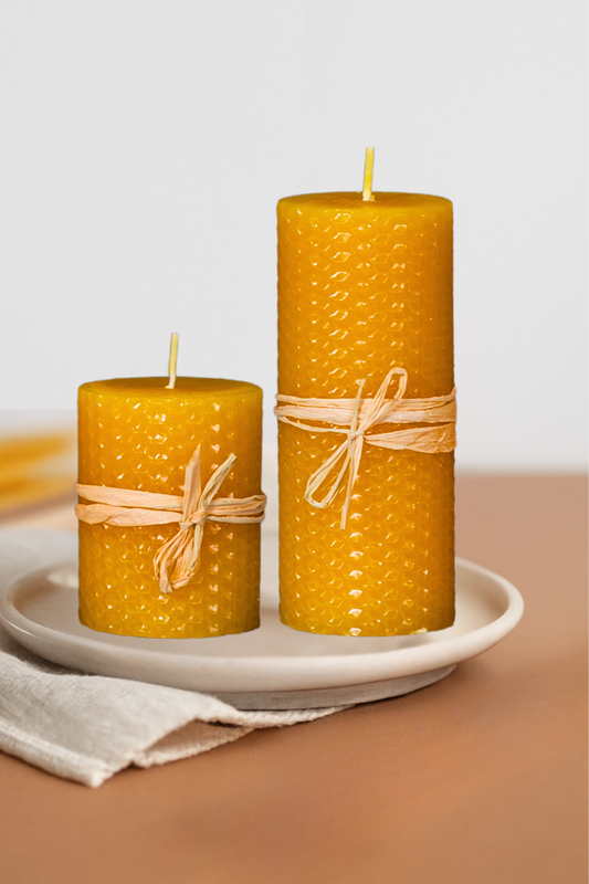 Cilindro formos žvakė su bičių vašku 50/65 mm