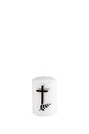 Cilindrinė žvakė dekoruota kryželiu 65/100 (20vnt.)