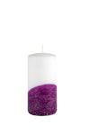 Cilindrinė žvakė balta/violetinė 70/150mm (22vnt.)