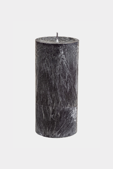 Cilindro formos kvepianti žvakė grafito spalvos, cinamono kvapo (didelė 70/150 mm)