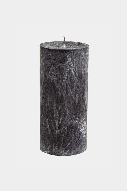 Cilindro formos kvepianti žvakė grafito spalvos, cinamono kvapo (didelė 70/150 mm)