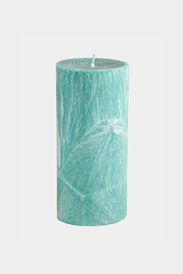 Cilindro formos kvepianti žvakė turkio spalvos, cinamono kvapo (didelė 70/150 mm)