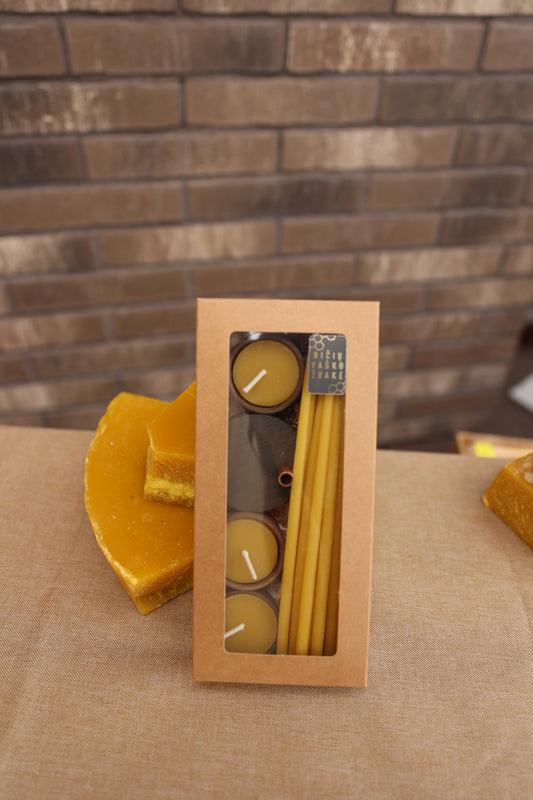 Bičių vaško žvakių rinkinys MEDA+