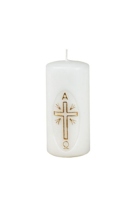 Cilindro formos žvakė su ornamentu (65/140mm)