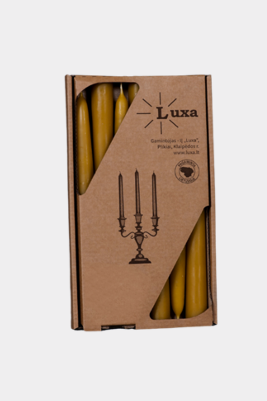 Tradicinės bičių vaško žvakės (7 vnt. / 24 cm)