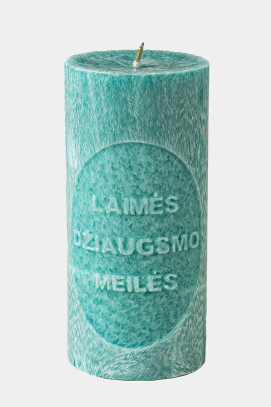 Cilindro formos kvepianti žvakė „Laimės, džiaugsmo, meilės“
