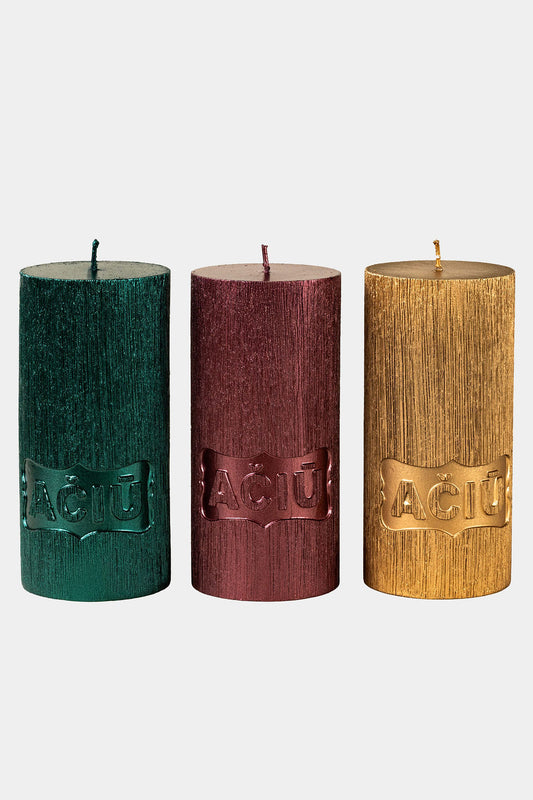 Prabangi cilindro formos žvakė „Ačiū“