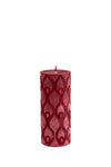 Cilindro formos kvepianti žvakė su ornamentu, bordo spalvos, granatų kvapo (50/120mm)