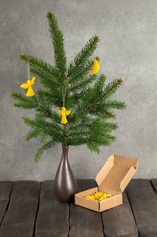 Bičių vaško eglutės žaisliukai