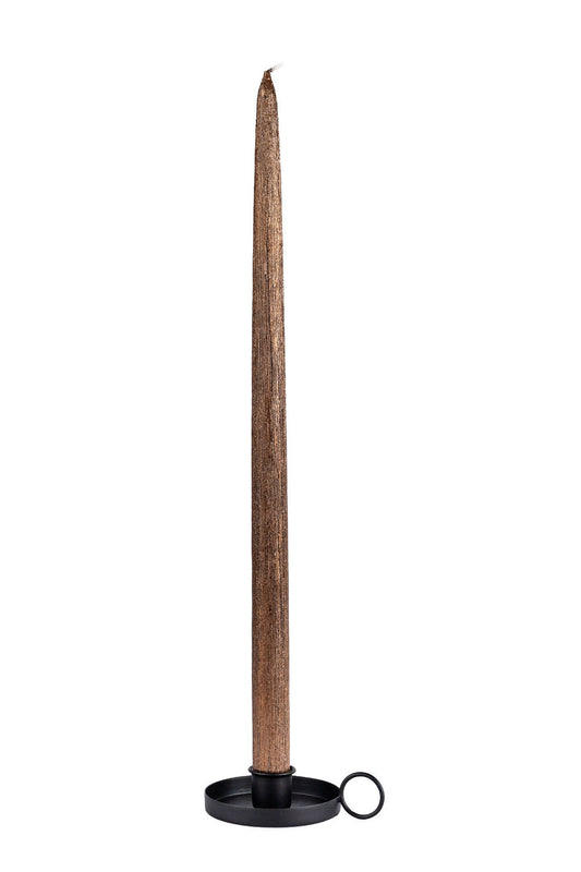 Tradicinės blizgios šokolado spalvos stalo žvakės (1 vnt. / 42 cm)