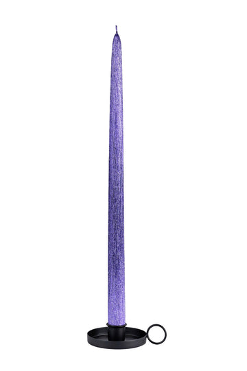 Tradicinės blizgios violetinės spalvos stalo žvakės (1 vnt. / 42 cm)
