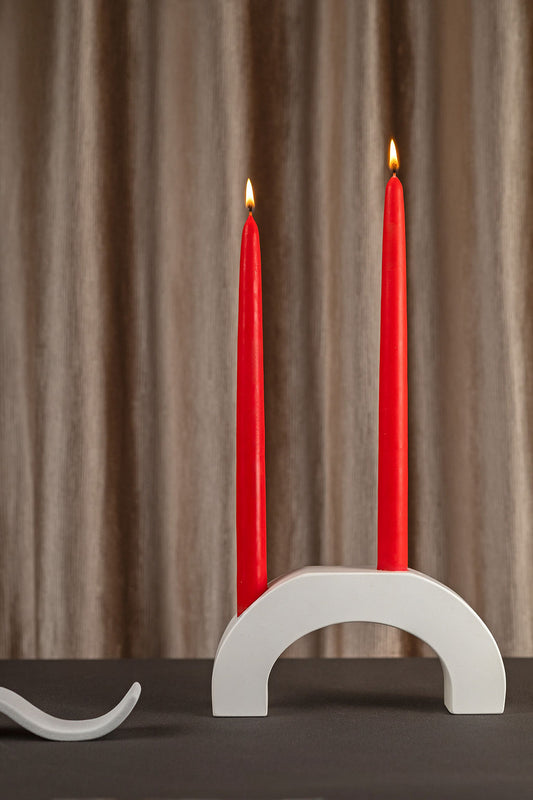 Tradicinės stalo žvakės raudonos spalvos (20 vnt. / 30 cm)