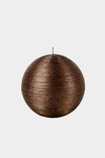 Rutulio formos žvakė su tekstūra, šokolado spalvos