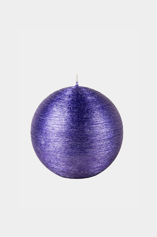 Rutulio formos žvakė su tekstūra, violetinės spalvos