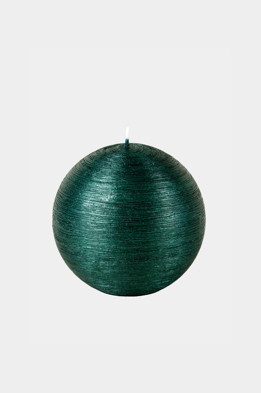 Rutulio formos žvakė su tekstūra, žalios spalvos