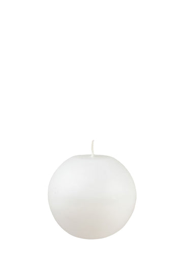 Balta žvakė rutulio formos 10 cm (9 vnt.)