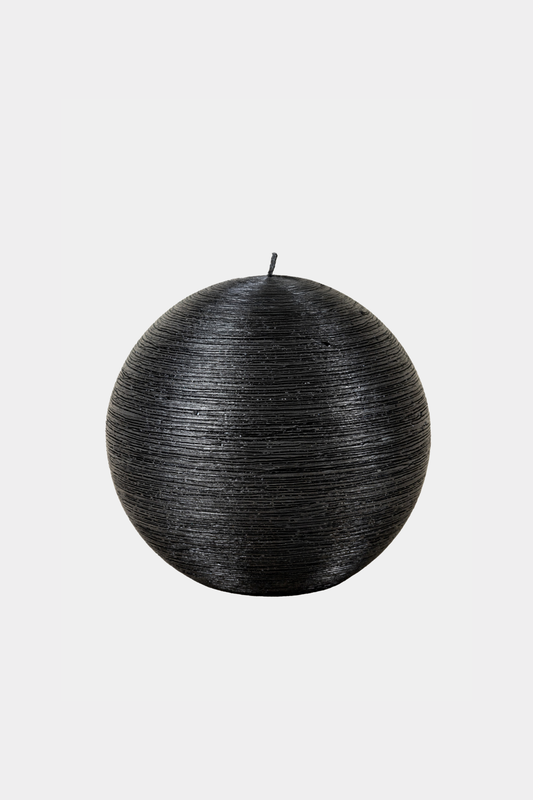 Rutulio formos žvakė su tekstūra, juodos spalvos