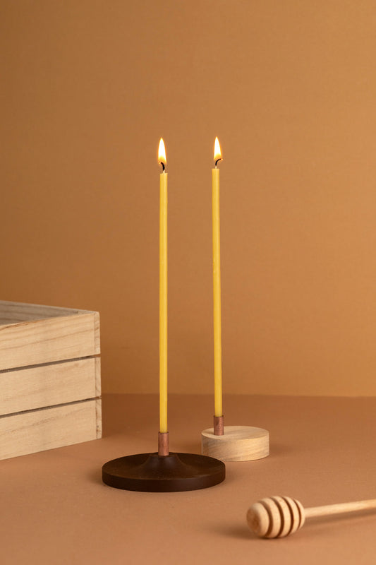 Plonos bičių vaško žvakės (12 vnt.)