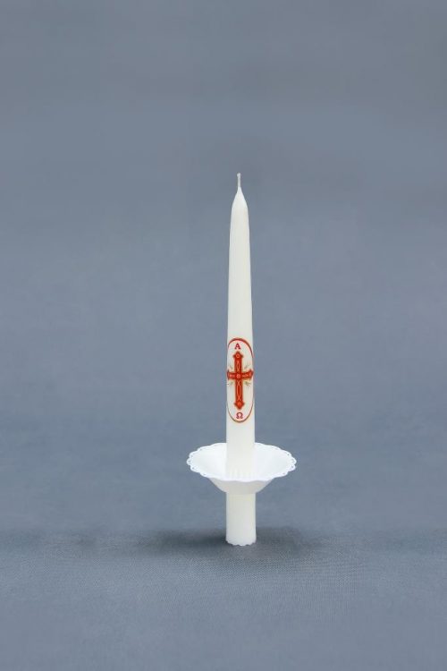 žvakės su religine simbolika Šv. Velykoms, Kalėdoms ir kitoms progomis, tradicinė žvakė su liktorėliu.